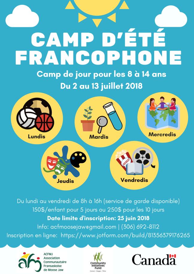 Affiche - Camp d'été francophone de l'ACFMJ
