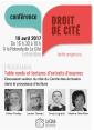 Affiche - Conférence Droit de Cité - Discussion autour de l'écriture