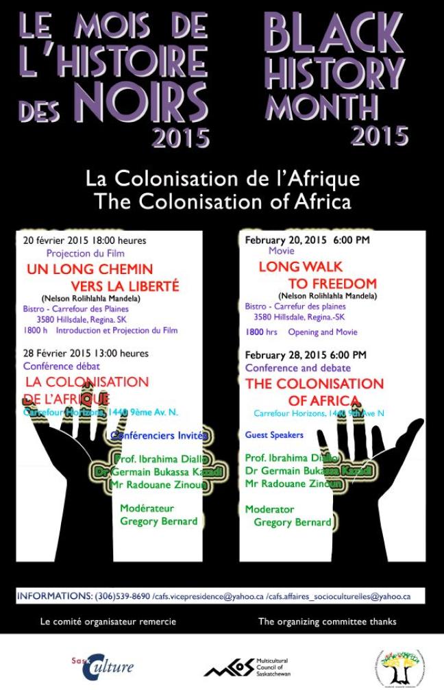 Affiche - film « Un long chemin vers la liberté » et conférence-débat sur « la colonisation de l'Afrique »