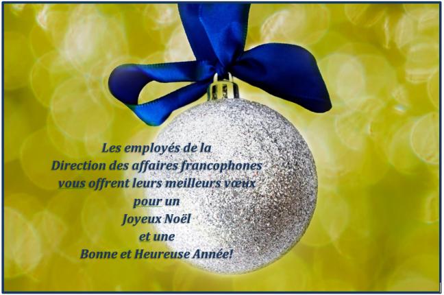 Affiche - Joyeux Noël de la direction des affaires francophones