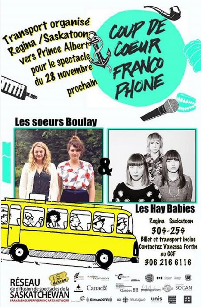 Affiche - Les soeurs Boulay et les Hay Babien en Saskatchewan