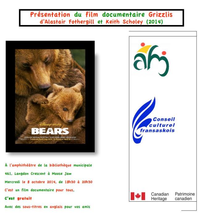 Affiche - Présentation du film documentaire Grizzlis