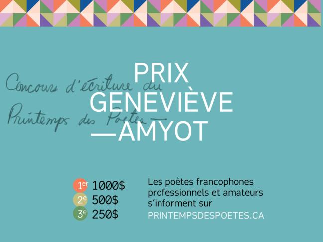 Affiche - Prix Geneviève-Amyot