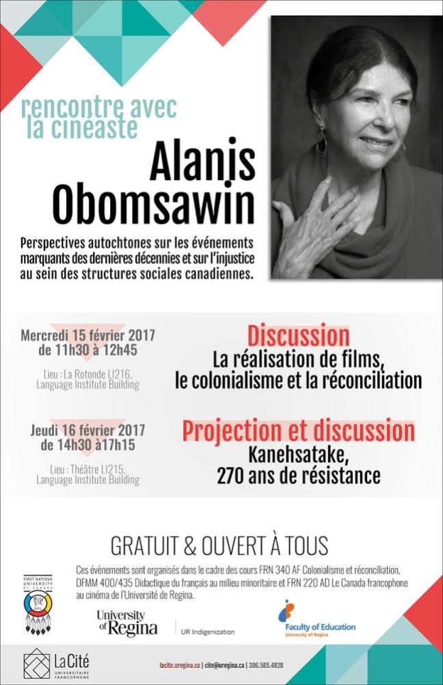 Affiche - Rencontre avec la cinéaste Alanis Obomsawin