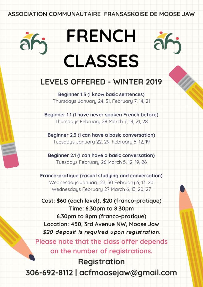 Affiche - Cours de français pour adultes